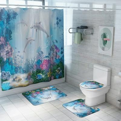 Get The Underwater World 4pcs Bathroom, Wisconsin Badgers Shower Curtain