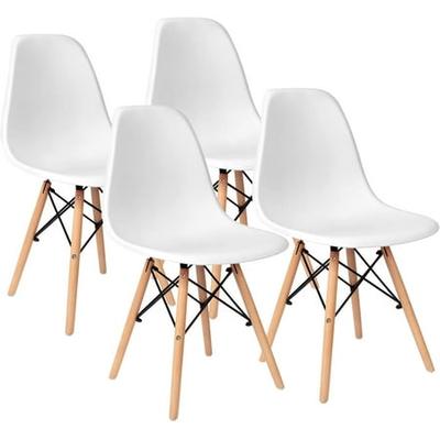 Vineego 4 Pcs Dining Chairs Pre, Modern Dining Chairs Set Of 4 White