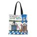 KDAGR Canvas Tote Bag Messy Only Dull People Have Colourful Reusable Handbag Shoulder Grocery Shopping Bags