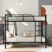 YOFE Black Twin Over Twin Bunk Bed, Metal Bunk Bed Twin Over Twin Size, Modern Twin Bunk Bed for Kids Adults, Bunk Bed with Ladder and Guardrail, Twin Bunk Bed for Bedroom, No Box Spring Needed, R5939