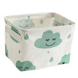 Laundry Bag Waterproof Clothes Organizer Box Cloth Cargo Holder Portable Multi-Purpose Storage Box, Green Cloud