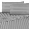 Martex 500 Thread Count Damask Stripe Egyptian Cotton Full Light Gray Sheet Set