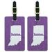 Graphics and More Indiana IN Home State Luggage Suitcase ID Tags Set of 2 - Textured Lavender Purple