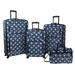 World Traveler 4-Piece Expandable Spinner Luggage Set - Navy Vines Floral