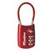 1-3/16in (30mm) Wide Set Your Own Combination TSA-Accepted Luggage Lock with Flexible Shackle; Red