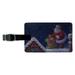 Christmas Holiday Rooftop Santa Rectangle Leather Luggage Card Suitcase Carry-On ID Tag