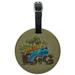 Now That is Big Dinosaur Train Round Leather Luggage Card Suitcase Carry-On ID Tag