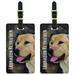 Graphics and More Yellow Labrador Retriever Brown Dog Pet Luggage Tags Suitcase ID, Set of 2