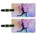 High Lunge Crescent Variation Yoga Pose Luggage ID Tags Suitcase Carry-On Cards - Set of 2