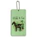 Wild and Free Black Horse Wood Luggage Card Suitcase Carry-On ID Tag