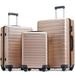 Hardshell Luggage Sets 3 Piece Spinner Suitcase with TSA Lock Lightweight 4 Quiet Wheel Upright Luggage for 360 Degree Movement (20/24/28), Gold