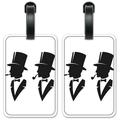 Man in a Top Hat - Luggage ID Tags / Suitcase Identification Cards - Set of 2