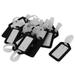 20Pcs Black White Rectangle Hard Plastic Suitcase Baggage Address Message ID Name Label Travel Luggage Holder Tags