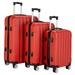 Clearance Sale 3-Piece Luggage Lightweight Hardside Expandable 8-Wheel Spinner Travel Suitcase Set, Wine Red,(20"/24"/28")