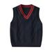 Musuos Fashion autumn childrenÂ´s vest V-neck sleeveless knitted sweater college style sweater jacket