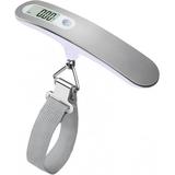 High Precision Digital Travel Scale Luggage Scale Luggage Scale Hand Scale Hanging Scale for Suitcase Luggage Weight 110lb 50KG Capacity, Heavy Hanging, Silver