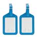 PU Leather Luggage Tags / Travel ID Bag Tags - Set of 2 (Light Blue)