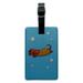 Wiener Hot Dog Dachshund Cartoon Rectangle Leather Luggage Card Suitcase Carry-On ID Tag