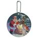 Christmas Holiday Santa Magic Peace Doves Round Luggage ID Tag Card Suitcase Carry-On