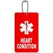 Heart Condition Medical Emergency Star of Life ID Tag Luggage Card for Suitcase or Carry-On