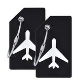 2Pcs Black Silicon Travel Luggage Tags Suitcase Luggage Bag Tags, Travel Airlines Baggage ID Name Label