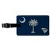 South Carolina SC Home State Flag Officially Licensed Rectangle Leather Luggage Card Suitcase Carry-On ID Tag