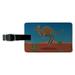 Kangaroo Hopping in the Australian Outback Rectangle Leather Luggage Card Suitcase Carry-On ID Tag