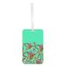 Standard Sized Hard Plastic Double Sided Luggage Identifier Tag - Mint Green and Paisley