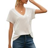 Elenxs Women Short/Long Sleeve Tee Shirts Tunics Tops Comfy Casual V Neck Blouses