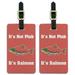 Not Pink Salmon Color Funny Luggage ID Tags Suitcase Carry-On Cards - Set of 2