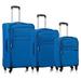 CHAMPS Brooklyn 3-Piece Softside Spinner Luggage Set in Blue