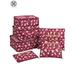 Luxtrada 6PCS Waterproof Clothes Storage Bags Packing Cube Travel Luggage Organizer Pouch (Wine Red Flower)