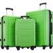 Pueikai Expandable Luggage Sets with TSA Locks, 3 Piece Lightweight Spinner Suitcase Set (Green)