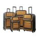 Jet 4-Piece Expandable Spinner Luggage Set, Charcoal/Orange