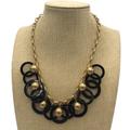 J. Crew Jewelry | J Crew Black Hoop Gold Tone Beaded Necklace | Color: Black/Gold | Size: Os