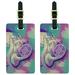 French Horn Musical Instrument Music Brass Luggage Tags Suitcase ID, Set of 2