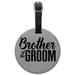 Brother of the Groom Wedding Round Leather Luggage Card Suitcase Carry-On ID Tag