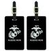 Marine Mom USMC White Logo on Black Officially Licensed Luggage ID Tags Suitcase Carry-On Cards - Set of 2