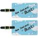 New Zealand or Bust Flying Airplane Luggage Suitcase Carry-On ID Tags, Set of 2