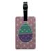 Cute Easter Egg Turquoise Purple Polka Dots Rectangle Leather Luggage Card Suitcase Carry-On ID Tag