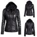 DZT1968Â® Women Slim Hooded Jacket Overcoat Coat Lapel Removable Zipper Outwear Tops