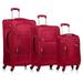 CHAMPS Pacific 3-Piece Softside Spinner Luggage Set in Red