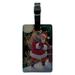 Christmas Holiday Santa Chimney Magic Rectangle Leather Luggage Card Suitcase Carry-On ID Tag