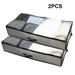 2 Pcs Foldable Blankets Clothes Storage Bags Breathable Zippered Organizer with Clear Window