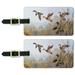 Green-Winged Teal Ducks Taking Flight Hunters Hunting Luggage ID Tags Suitcase Carry-On Cards - Set of 2