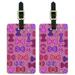 Cute Girly Pink and Purple Bows Pattern Luggage ID Tags Suitcase Carry-On Cards - Set of 2