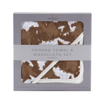 Cowhide Hooded Bamboo Towel and Washcloth Set - Newcastle Classics 9021CWHD