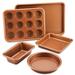 Ayesha Curry Bakeware Nonstick Baking Pans Set, 5 Piece, Copper Steel in Brown/Gray | 11 W x 17 D in | Wayfair 48518