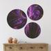 East Urban Home Designart 'Embossed Dark Purple Floral Shapes' Floral Wall Art Set Of 3 Circles in Brown/Indigo | 34 H x 44 W x 1 D in | Wayfair