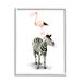 Stupell Industries Zebra Flamingo Safari Animal Stack Pink Bubble Gum XXL Black Framed Giclee Texturized Art By Ziwei Li in Brown | Wayfair